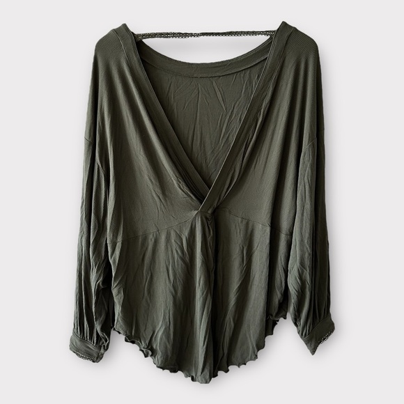 Free People • Shimmy and Shake Army Green Low Back Top - Picture 7 of 10